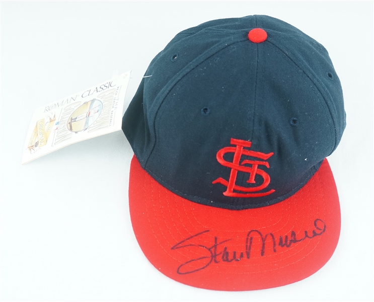 Stan Musial Autographed St. Louis Cardinals Baseball Hat w/ Musial Signed Letter