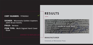 Minnesota Gophers Autographed Book w/ 1,120 Signatures Including Bruce Smith & Herb Brooks JSA LOA