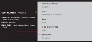 Minnesota Gophers Autographed Book w/ 1,120 Signatures Including Bruce Smith & Herb Brooks JSA LOA