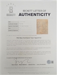 1952 New York Giants Team Signed Cut w/ 31 Signatures Including Rookie Frank Gifford Beckett LOA