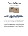 Prince The Gold Experience Limited Edition Promo Album #361 w/ Reproduction & Letter of Provenance