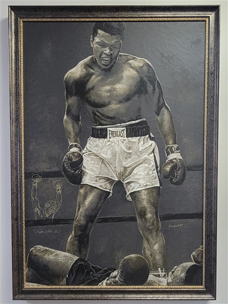 Muhammad Ali Autographed & Framed Stephen Holland Giclee on Canvas Print w/ Beckett LOA