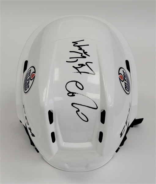 Wayne Gretzky & Connor McDavid Dual Autographed Edmonton Oilers Professional Model Helmet JSA