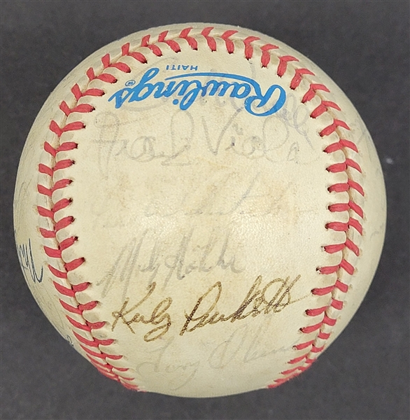 1985 Minnesota Twins Team Signed Baseball w/ Rookie Era Puckett Beckett LOA