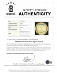 1985 Minnesota Twins Team Signed Baseball w/ Rookie Era Puckett Beckett LOA