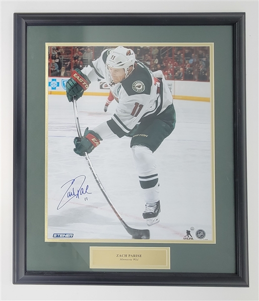 Zach Parise Autographed & Framed 16x20 Photo Steiner