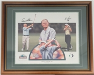 Arnold Palmer, Jack Nicklaus, Gary Player, & Tom Lehman Autographed & Framed "Daytons Challenge 1998" Karl Jaeger Lithograph LE #1/45 w/ Beckett LOA