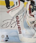 Devan Dubnyk Minnesota Wild Game Used & Autographed Hockey Stick & Autographed Photomatch 16x20 Photo w/ Wild LOA