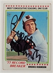 Brooks Robinson Autographed 1978 Topps Card Beckett