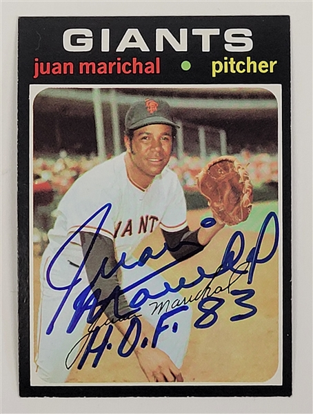 Juan Marichal Autographed & HOF Inscribed 1971 Topps Card Beckett