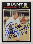 Juan Marichal Autographed & HOF Inscribed 1971 Topps Card Beckett