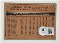Harmon Killebrew Autographed 1972 Topps Card Beckett