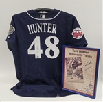 Torii Hunter 2002 Home Run Derby Used & Autographed Jersey w/ Autographed Framed Display