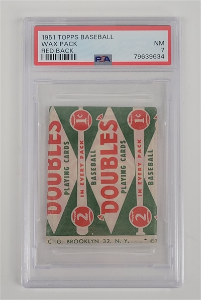 1951 Topps Baseball Wax Pack Red Back PSA 7