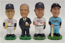 Lot of 4 Tom Kelly, Carl Pohlad, Bert Blyleven, & Kent Hrbek Autographed Minnesota Twins Bobbleheads Beckett
