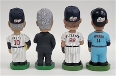 Lot of 4 Tom Kelly, Carl Pohlad, Bert Blyleven, & Kent Hrbek Autographed Minnesota Twins Bobbleheads Beckett