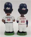 Lot of 2 Dave Winfield & Rod Carew Autographed Minnesota Twins Bobbleheads Beckett
