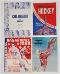 Lot of 4 Vintage Sports Programs w/ Wilt Chamberlain & Bob Cousy