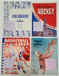 Lot of 4 Vintage Sports Programs w/ Wilt Chamberlain & Bob Cousy