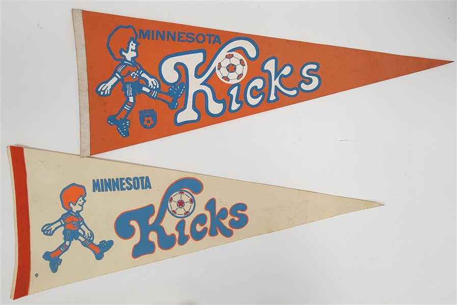 Lot of 2 Minnesota Kicks Pennants