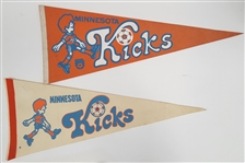 Lot of 2 Minnesota Kicks Pennants