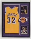Magic Johnson Autographed & Framed Custom Jersey JSA