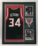 Giannis Antetokounmpo Autographed & Framed Custom Jersey JSA