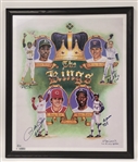The Kings of Baseball Autographed & Framed 24x29 Ron Lewis Lithograph Signed by Hank Aaron, Rickey Henderson, Nolan Ryan, & Pete Rose w/ Beckett LOA