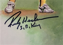 The Kings of Baseball Autographed & Framed 24x29 Ron Lewis Lithograph Signed by Hank Aaron, Rickey Henderson, Nolan Ryan, & Pete Rose w/ Beckett LOA
