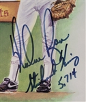 The Kings of Baseball Autographed & Framed 24x29 Ron Lewis Lithograph Signed by Hank Aaron, Rickey Henderson, Nolan Ryan, & Pete Rose w/ Beckett LOA