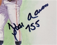 The Kings of Baseball Autographed & Framed 24x29 Ron Lewis Lithograph Signed by Hank Aaron, Rickey Henderson, Nolan Ryan, & Pete Rose w/ Beckett LOA