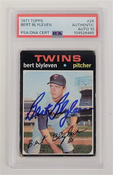 Bert Blyleven Autographed 1971 Topps #26 Rookie Card PSA Auto 10