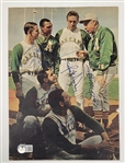 1970 Oakland As Autographed Magazine Page w/ Joe DiMaggio Beckett LOA