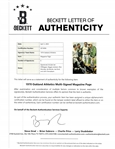 1970 Oakland A's Autographed Magazine Page w/ Joe DiMaggio Beckett LOA