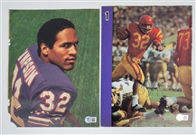 Lot of 2 OJ Simpson Autographed Magazine Pages Beckett