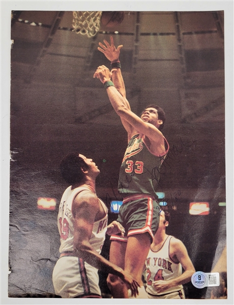 Kareem Abdul-Jabbar Autographed & Inscribed Magazine Page Beckett