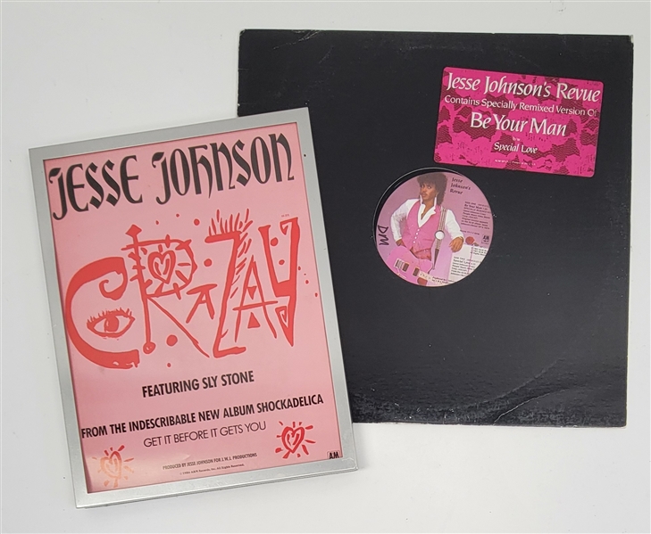 Jesse Johnson w/ Sly Stone Promo Poster & Album