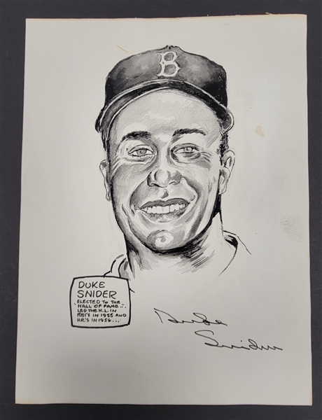 Duke Snider Autographed 9x12 Lithograph