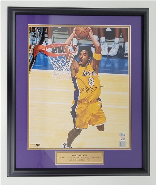 Kobe Bryant Autographed & Framed 16x20 Photo PSA/DNA & Beckett LOA