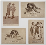 Lot of (4) Vintage 1911 Adult Baseball Postcards
