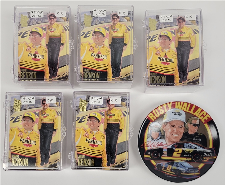 Lot of (5) 1997 NASCAR VIP Sets + Rusty Wallace Collectors Plate