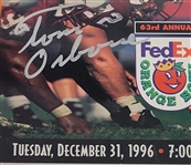 Tom Osborne Autographed 1996 Orange Bowl Ticket From 63rd Game PSA/DNA Authentic