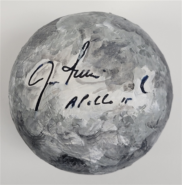 James Irwin Apollo 15 Moonwalker Autographed Replica Moon w/ PSA/DNA LOA