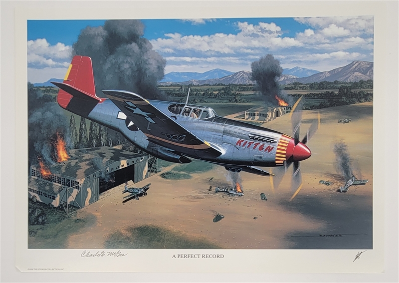 Charles McGee Autographed "A Perfect Record" 11x16 Lithograph