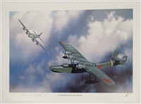 Edwin Loberg Autographed "An Interesting Dog Fight" 11x16 Lithograph