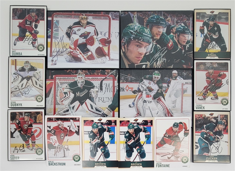 Collection of Minnesota Wild Autographed Photos  