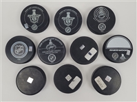 Lot of 10 Minnesota Wild & Arizona Coyotes Commemorative Hockey Pucks