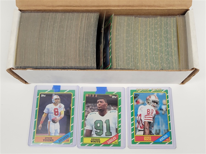 1986 Topps Football Complete Set w/ Jerry Rice, Steve Young, & Reggie White Rookies