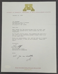 Lou Holtz 1985 Minnesota Gophers Signed Letter to Sid Hartman JSA
