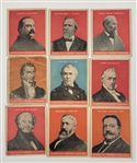 Lot of (9) 1932 US Caramel Presidential Cards